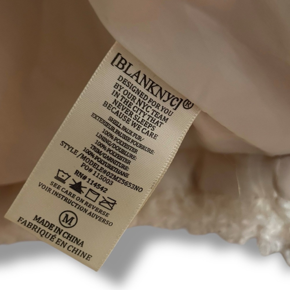 Blank NYC Cream Teddy Jacket with Brown Details - Picture 9 of 9
